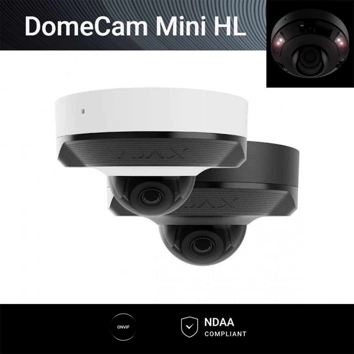 Ajax DomeCam Mini HL 8MP / 5MP Wired